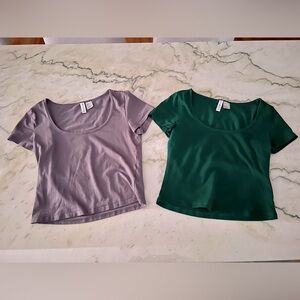 H&M Divided 2 pack Gray & Green T-Shirts- S